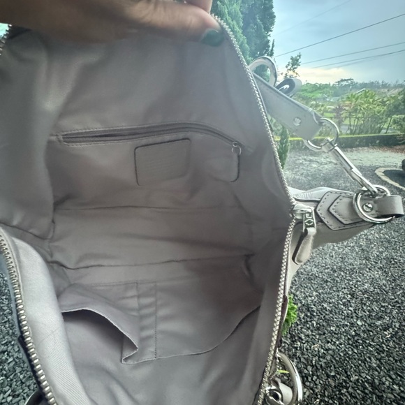 Coach Christie Carryall Gray Smooth Leather Satchel Crossbody Silver Hardware - Picture 11 of 13